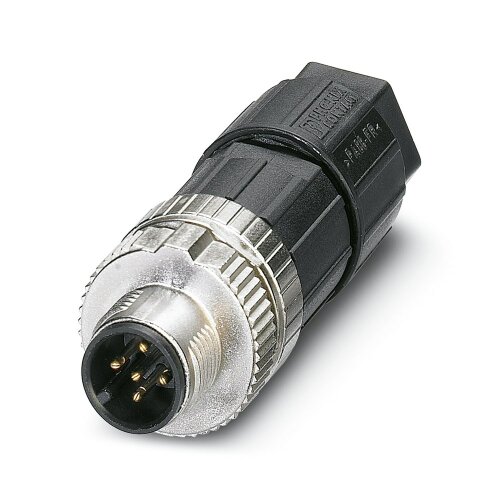 5 Pole M12 Male Connector Push In Connection 4-8mm Entry