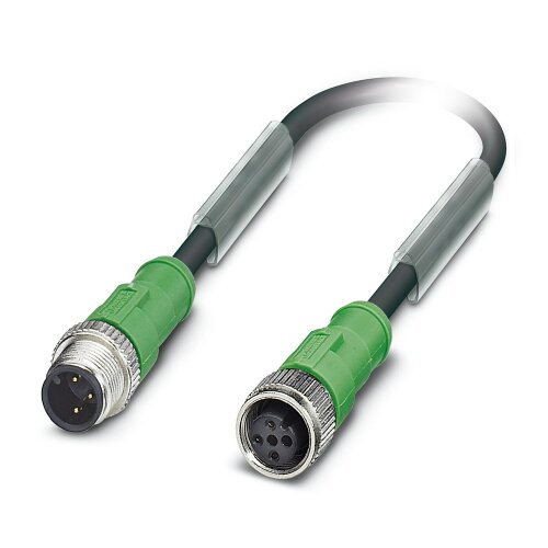 3 Pole M12 Male To Female Sensor Actuator Cable 0.3M