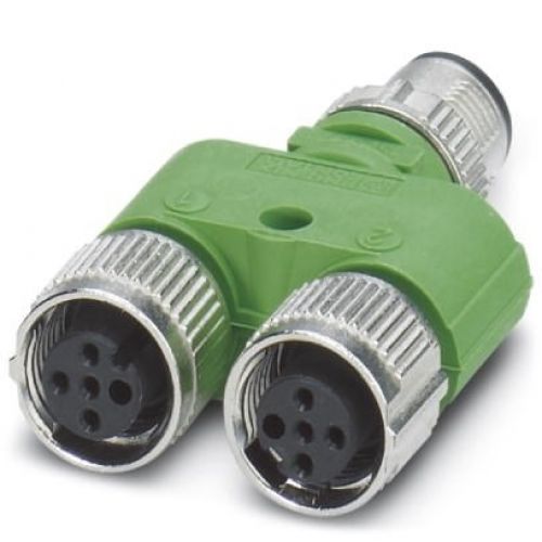 4 Pole M12 Male to 2 x M12 Female Tee Piece