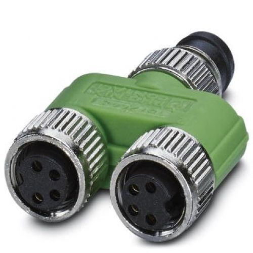 4 Pole M8 Male to 2 x M8 Female Parallel Y Distributor
