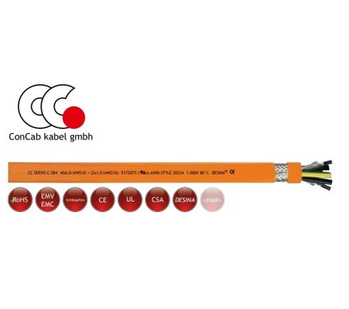4 Core 4mm + (2 Core 1.5mm) Superflex PUR Chain Cable Orange