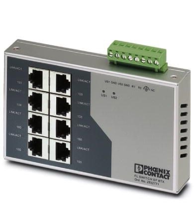 8 Port 10/100 RJ45 Ethernet Switch 24VDC Alarm Pt