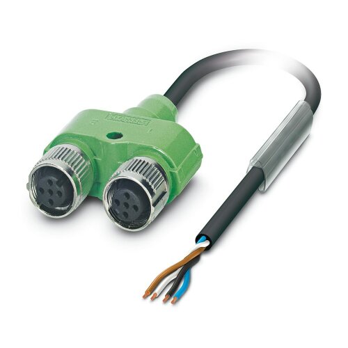 4 Pole M12 A Coded, Y Connector PUR 1.5m