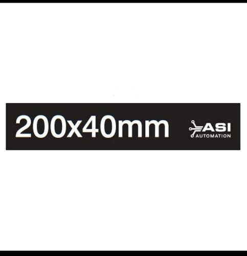 200x40mm Black Background With White Text Adhesive Label