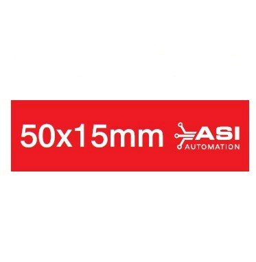 50x15mm Red Background With White Text Adhesive Label