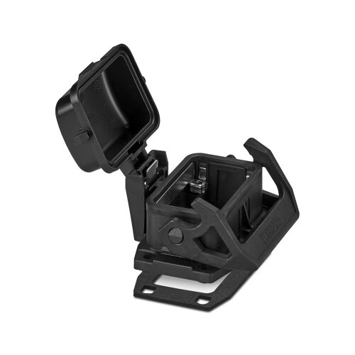6 Pole Panel Mount Base with Spring Lid,Single Latch All Plastic IP66