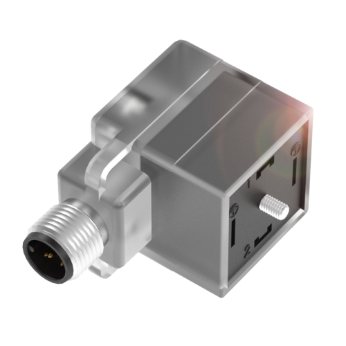 3 pole A type Valve M12 Male Angled Connector