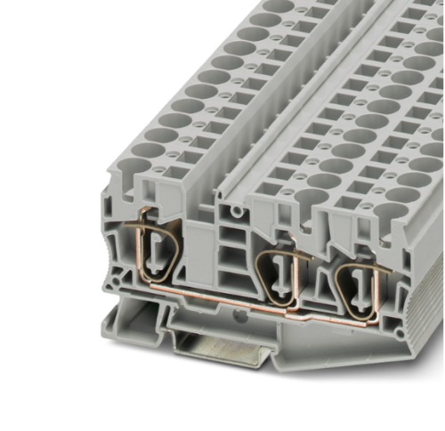 10mm Grey 2 In 1 Out Spring-Cage Terminal Block