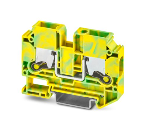 10mm Green/Yellow Push-X Feed-Through Terminal Block