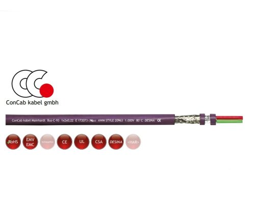 2 Pair 0.75mm UL/CSA Screened Canbus Cable Violet