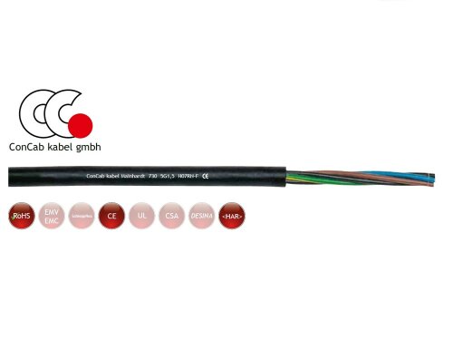 3 Core 1mm Flexible Black Rubber Cable 300/500V