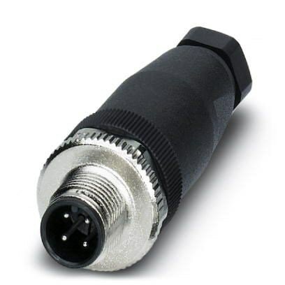 4 Pole M12 Male Connector Metal Face PG7 Entry 