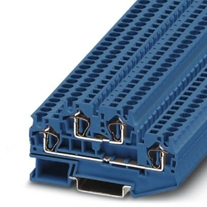 4mm Blue 2 Level Spring Cage Terminal Block