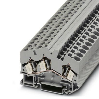 6mm Grey 2in 1out Spring Cage Terminal Block