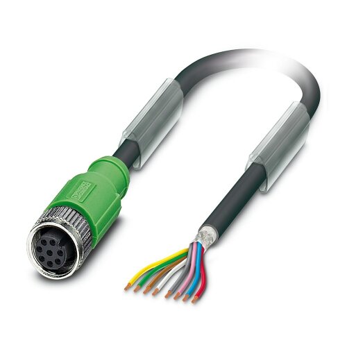 8 Pole M12 Shielded Female to Free End Cable 3M