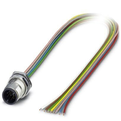 M12 SPEEDCON Flush-Type Plug, 8-pos., Rear Screw Mounting 0.5m TPE Litz Wire