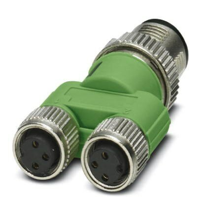 4 Pole M12 Male To 2x 3 Pole M8 Female Y Connector