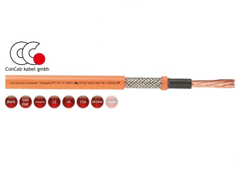 10mm (8awg) Single Core High Flex Screened UL/CSA Chain Orange Cable