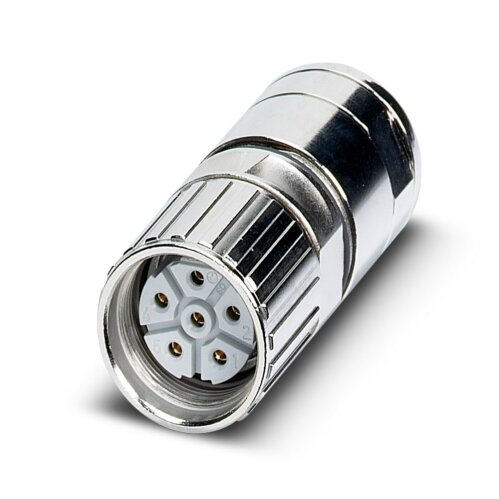 6 Pole (5+E) M23 Female Power Connector 7.5 - 14mm Entry, Anti-clockwise