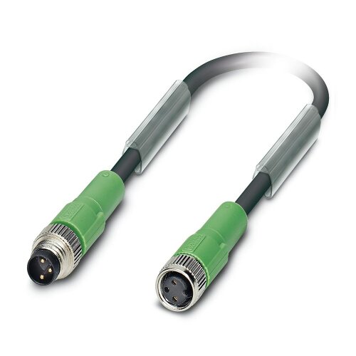 3 Pole M8 Male To Female Sensor/Actuator PUR Cable 1M