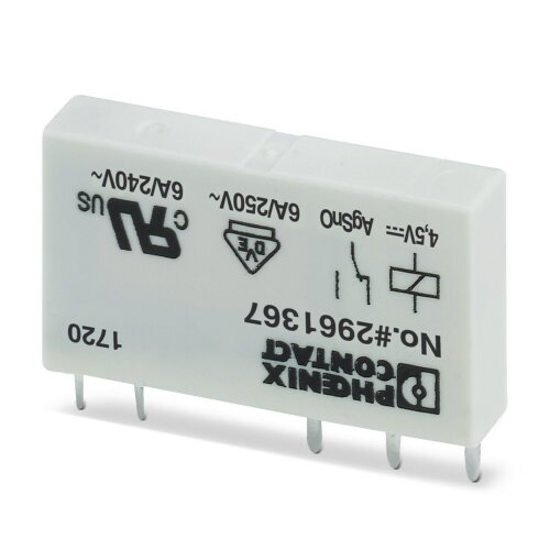 4.5 VDC / 6A 1PDT Pluggable Miniature Relay With Power Contact