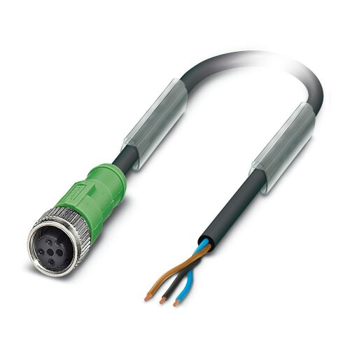 3 Pole M12 Female Straight Sensor/Actuator PUR Cable 3M 