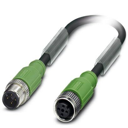4 Pole M12 Male to Female Shielded Cable 3M