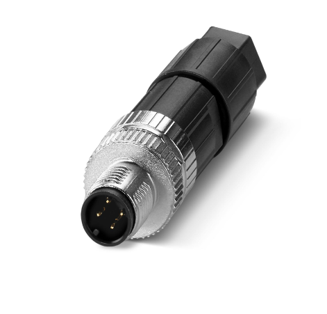 4 Pole M12 Male Straight Push-In Connection Connector