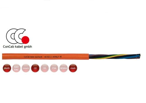 3 Core 2.5mm Flexible Orange PUR Control Cable