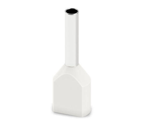 0.75mm White Twin Ferrules 8mm Barrel (100pk)