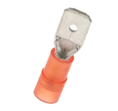 6.35mm 0.5-1.5mm Male Disconnect Tab Double Crimp Red/100pc