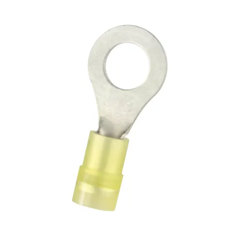 M8 Ring Terminal Double Crimp 4-6mm Yellow/100pc
