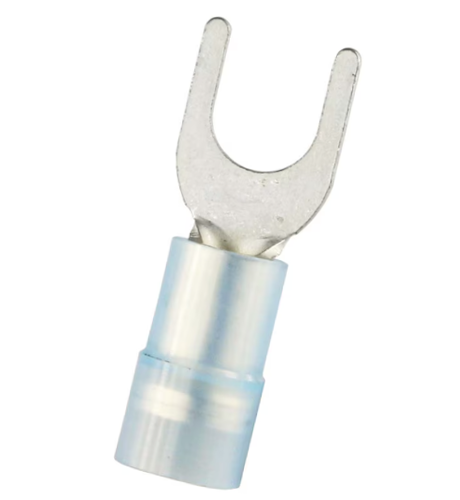 M6 Spade/Fork Terminal Double Crimp 1.5-2.5mm Blue/100pc