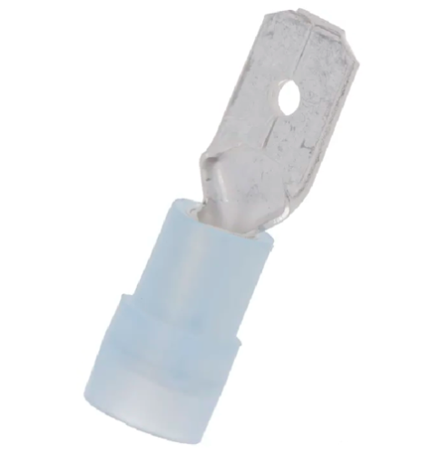 6.35mm 1.5-2.5mm Male Disconnect Tab Double Crimp Blue/100pc