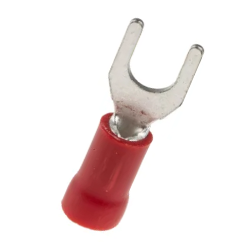 M4 Spade/Fork Terminal Vinyl 0.5-1.5mm Red/100pc Pack