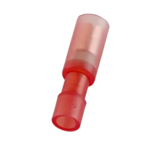 4mm Female Bullet Connector, 0.5-1.5mm Red/100pc