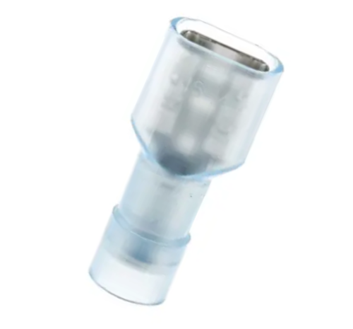 6.35mm 1.5-2.5mm Fully Insulated Female Disconnect Tab Double Crimp Blue/100pc