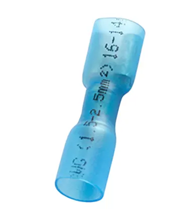 6.35mm 1.5-2.5mm Shrink Female Disconnect Tab Double Crimp Blue/100pc