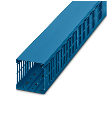 W80x80mm Blue Narrow Open Slot Ducting 2M Length