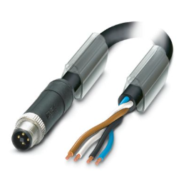 4 Pole M12 Male T Coded To Free End PUR Black 5M