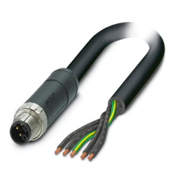 5 Pole M12 Male K Coded To Free End PUR Black 3M
