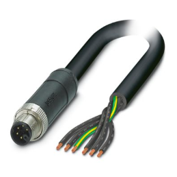 6 Pole M12 Male M Coded To Free End PUR Black 10M