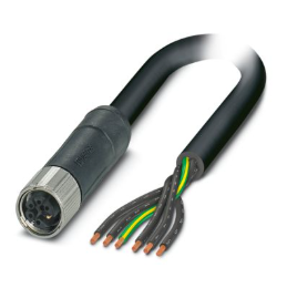 6 Pole M12 Female M Coded To Free End PUR Black 3M