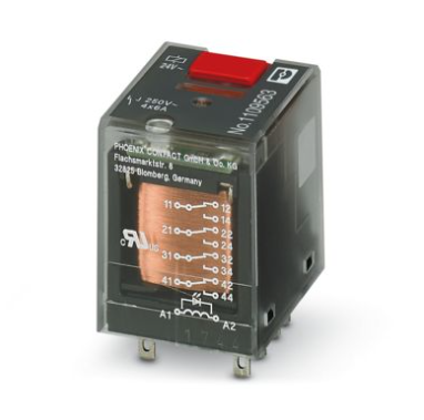 24VAC / 6A Pluggable Miniature Power Relay, 4 Changeover Contact 