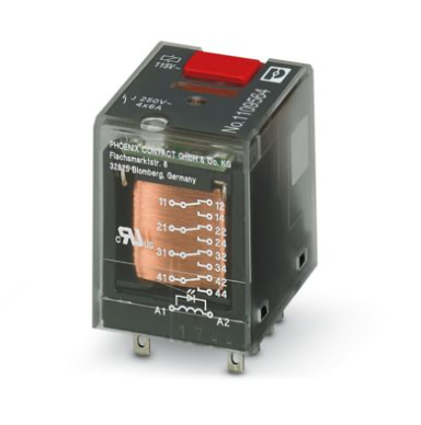 115VAC / 6A Pluggable Miniature Power Relay, 4 Changeover Contact 