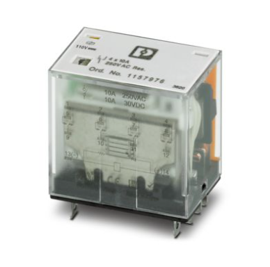 110VDC / 10A Plug-In Relay 4 Changeover Contacts, With LED
