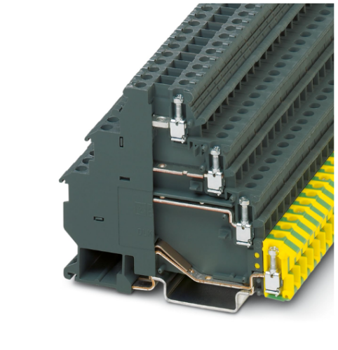 2.5mm Dark Grey 3 Level With Ground Motor Connection Terminal Block