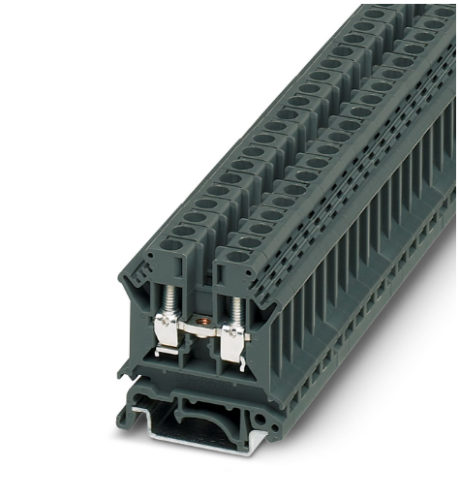 6mm Dark Grey Screw Feed Through Terminal Block