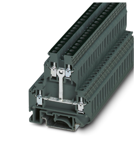 4mm Dark Grey 2 Level Screw Terminal With Equipotential Bonding