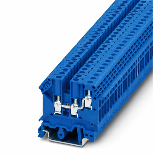 4mm Blue 3-Way Screw Terminal Block